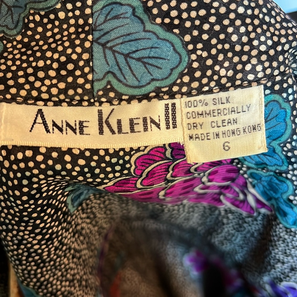 Ann Klein II silk blouse double breasted size 6